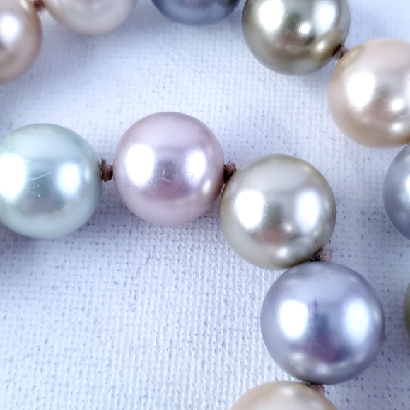 KJL Kenneth Jay Lane 2009 Inaugural Ball Pastel Pearl Necklace 21” Rare - Picture 5 of 10